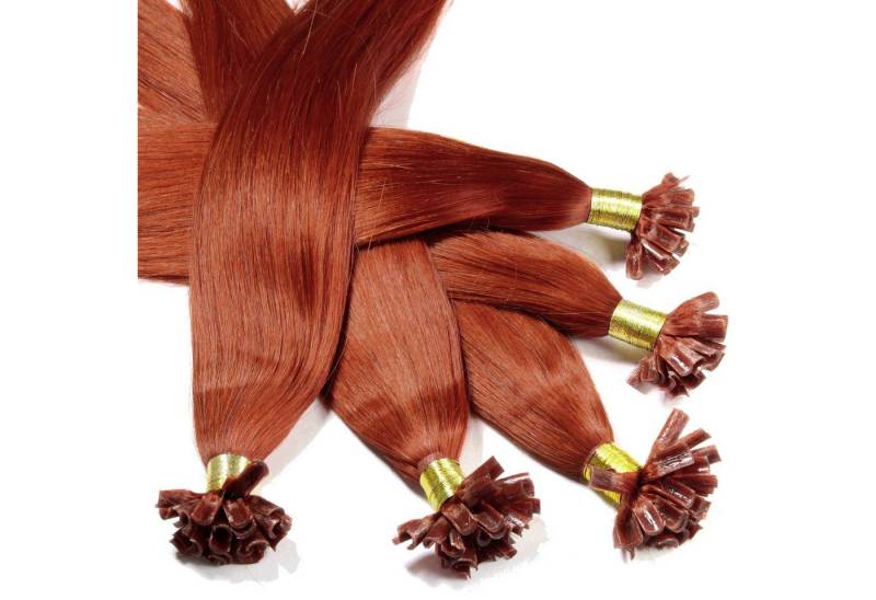 hair2heart Echthaar-Extension Bonding Extensions - glatt #8/43 Hellblond Rot-Gold 0.5g 60cm von hair2heart