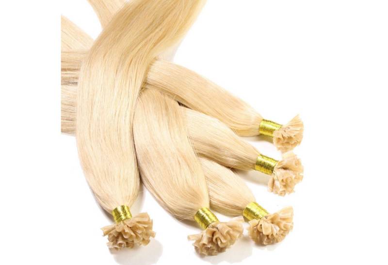 hair2heart Echthaar-Extension Bonding Extensions - glatt #9/0 Lichtblond 0.5g 30cm von hair2heart