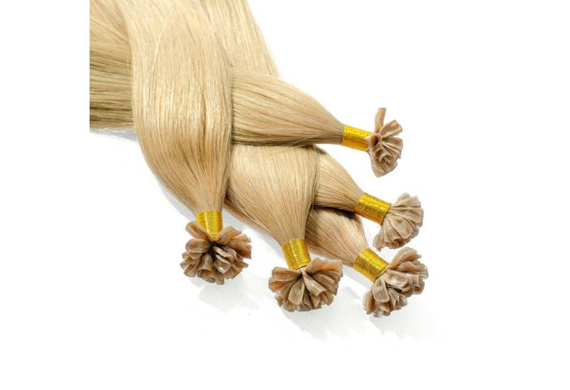hair2heart Echthaar-Extension Bonding Extensions - glatt #9/31 Lichtblond Gold-Asch 0.5g 30cm von hair2heart