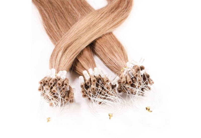 hair2heart Echthaar-Extension Microring Loops - glatt #8/01 Hellblond Natur-Asch 0.5g 40cm von hair2heart