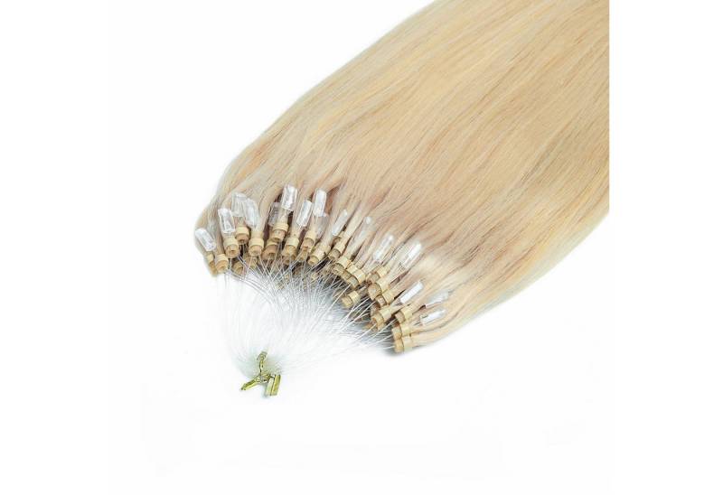 hair2heart Echthaar-Extension Premium Microring Extensions #10/1 Hell-Lichtblond Asch 40cm von hair2heart