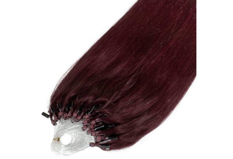 hair2heart Echthaar-Extension Premium Microring Extensions #55/66 Hellbraun Violett 50cm von hair2heart