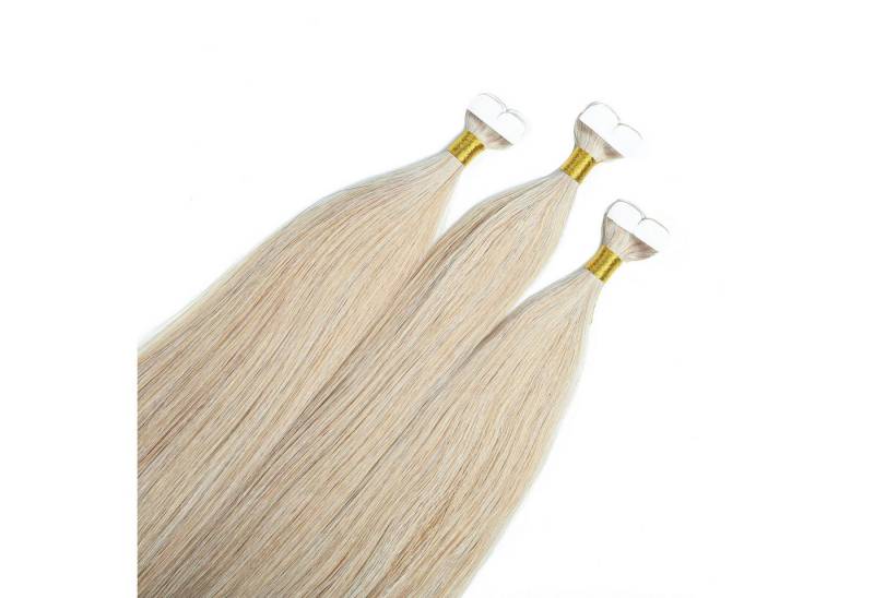 hair2heart Echthaar-Extension Premium Mini Tape Extensions #10/1 Hell-Lichtblond Asch 40cm von hair2heart