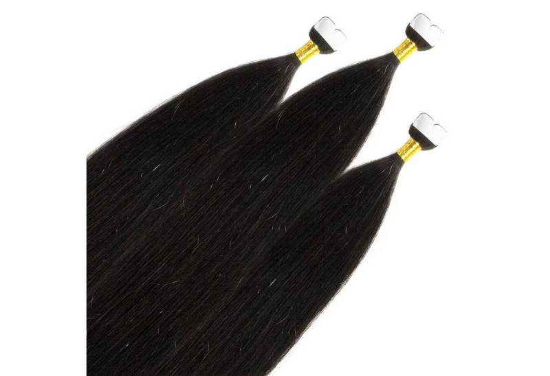 hair2heart Echthaar-Extension Premium Mini Tape Extensions #2/0 Schwarz 40cm von hair2heart