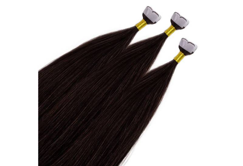 hair2heart Echthaar-Extension Premium Mini Tape Extensions #5/0 Hellbraun 40cm von hair2heart