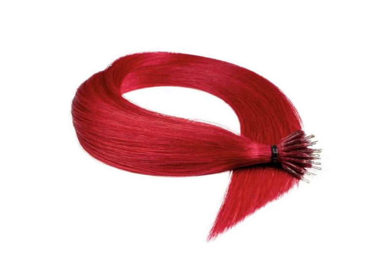 hair2heart Echthaar-Extension Premium Nanoring Extensions #0/44 Rot-Intensiv 60cm von hair2heart