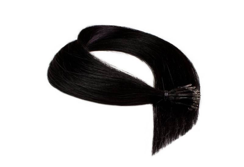 hair2heart Echthaar-Extension Premium Nanoring Extensions #2/0 Schwarz 40cm von hair2heart