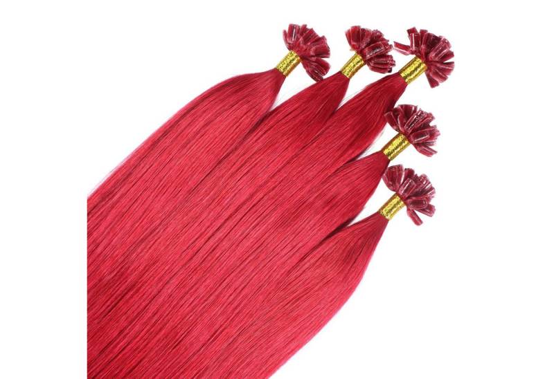 hair2heart Echthaar-Extension Premium Remy Bonding Extensions #0/44 Rot-Intensiv 40cm von hair2heart