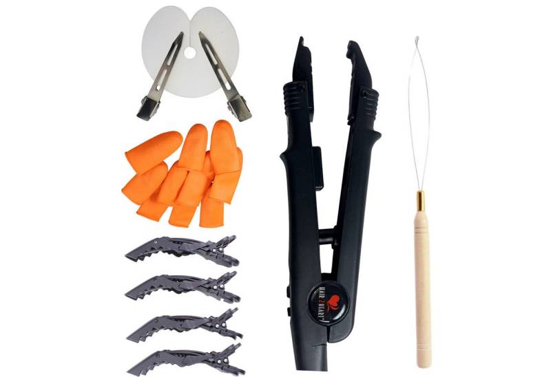 hair2heart Echthaar-Extension Starter Set für Bonding Extensions inklusive Wärmezange und Zubehör von hair2heart