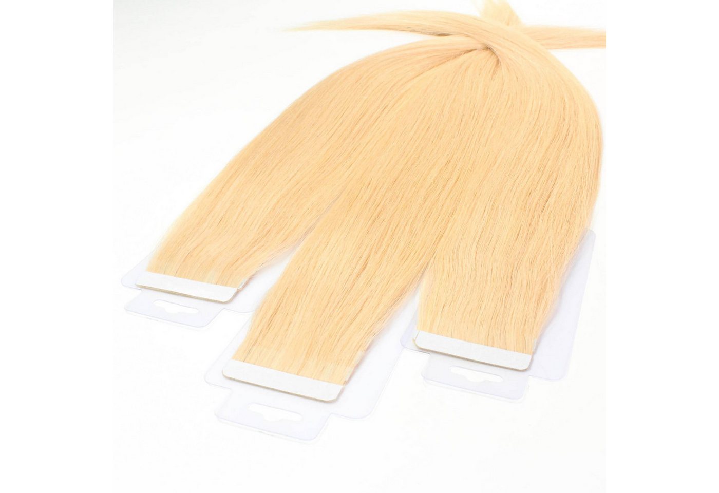 hair2heart Echthaar-Extension Tape Extensions glatt #9/0 Lichtblond 60cm von hair2heart