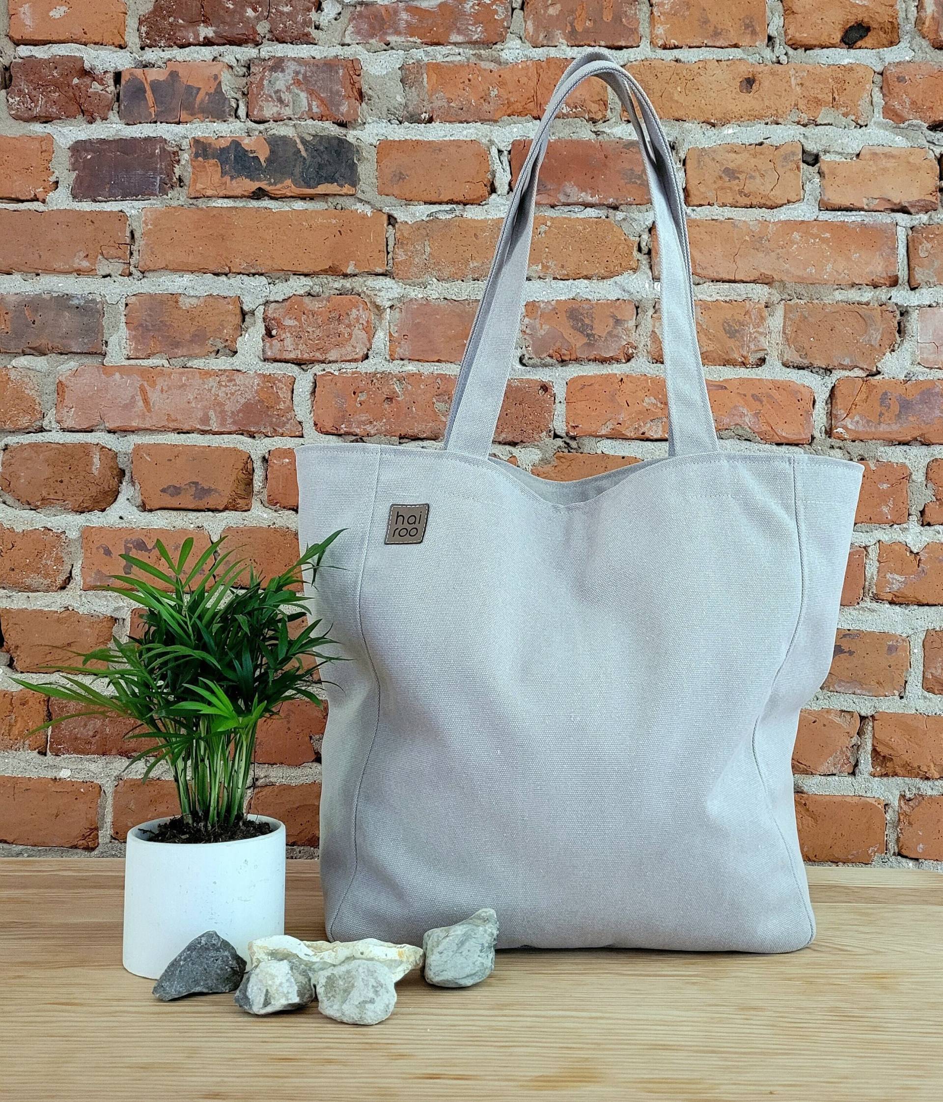 Oversized Canvas Tasche, Umhängetasche, Beige Baumwolltasche, Strandtasche, Unisex Geschenk Für Vegane Mädchen, Hochwertige Baumwolle von hairoo