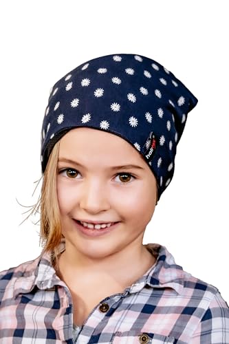 hairtex Stall-Beanie Kinder - Schützt vor Gerüchen - Wasserresistent, Schmutzbeständig, Atmungsaktiv Blümchen blau 6 bis 12 Jahre von hairtex