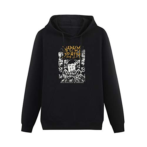 haize Mens Napalm Death 'from Enslavement to Obliteration' Vintage Hoodies Long Sleeve Pullover Loose Hoody Sweatershirt Black 3XL von haize