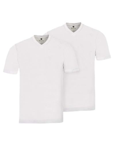 Doppelpack-T-Shirt V-Ausschnitt Weiß XXL von hajo