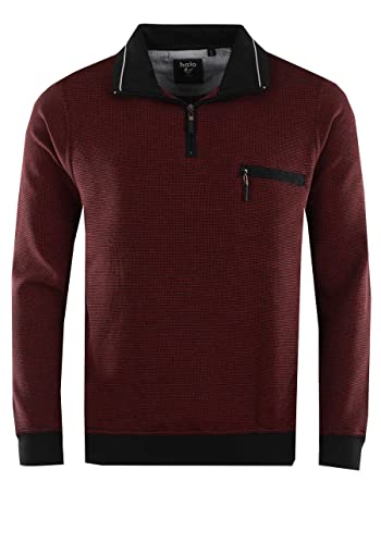 hajo Herren Sweatshirt Pfauenauge, Art. 26222, Troyer, dunkelrot XXL von hajo