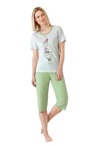 hajo Damen Capri-Schlafanzug, Premium Cotton Schilf 48/50 hajo Damen Capri-Schlafanzug, Premium Cotton Schilf 48/50 von hajo