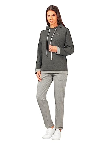 hajo Damen Hoody Anzug Loungewear 81096 Farbe: Anthrazit, Größe: 36/38 von hajo