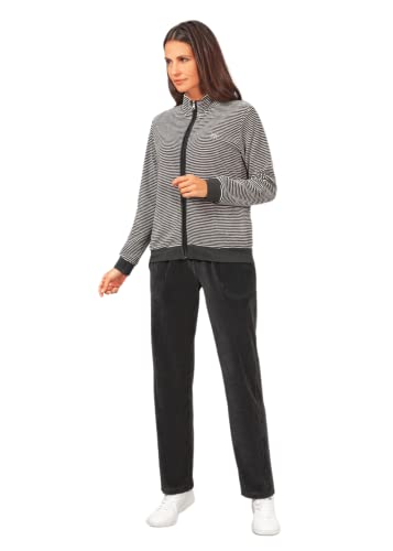 hajo Damen Loungewear Anzug in Nicki 81101-Farbe: graphit, Größe: 48/50 von hajo