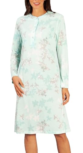 hajo - Damen Nachthemd Langarm (Sleepshirt) Mint Premium Cotton-Modal* 40/42 von hajo