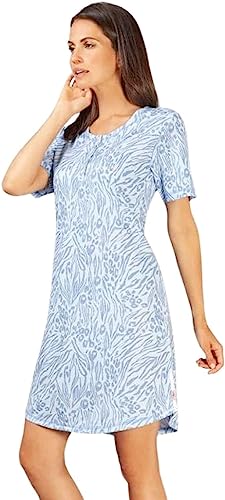 hajo Damen Sleepshirt 45769, jeansmelange, 40/42 von hajo