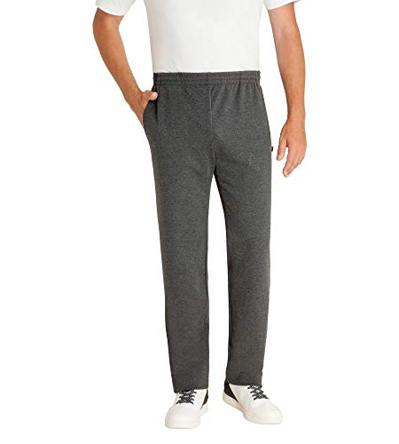 hajo Herren Hose Sweathose Homewearhose Wellneshose Sporthose Atmungsaktiv Kurzgröße Langgröße Elastischer Gummibung Mit Kordelzug Trageangenehm Pflegeleicht (Art.-Nr.: 80005) (25, Graumelange) von hajo