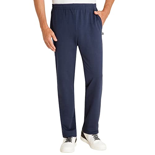 hajo Herren Hose Sweathose Homewearhose Wellneshose Sporthose Atmungsaktiv Kurzgröße Langgröße Elastischer Gummibung Mit Kordelzug Trageangenehm Pflegeleicht (Art.-Nr.: 80005) (48, Marine) von hajo