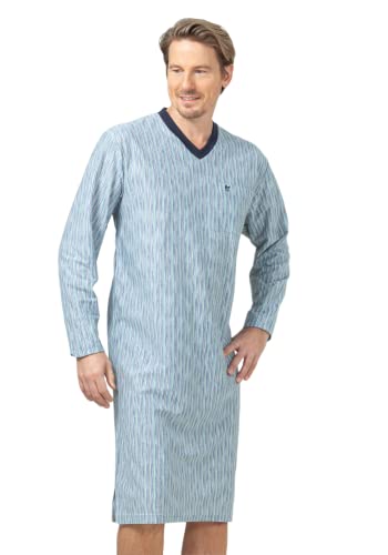 hajo Herren Nachthemd mit V-Ausschnitt Klima-Komfort- 53428, Jeans, 50 von hajo