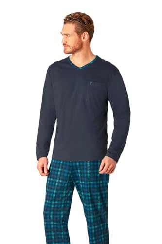 hajo - Herren Schlafanzug - Premium Cotton, Marine, 54 von hajo