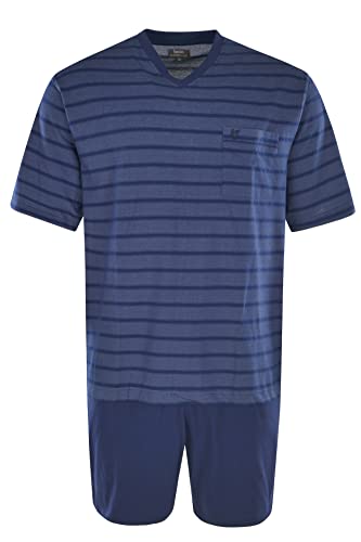 hajo Herren Schlafanzug Set - Shorty, kurz, Kurzarm, Klima-Light, Cotton-Mix Blau L von hajo