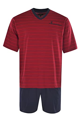 hajo Herren Schlafanzug Set - Shorty, kurz, Kurzarm, Klima-Light, Cotton-Mix Rot 2XL von hajo