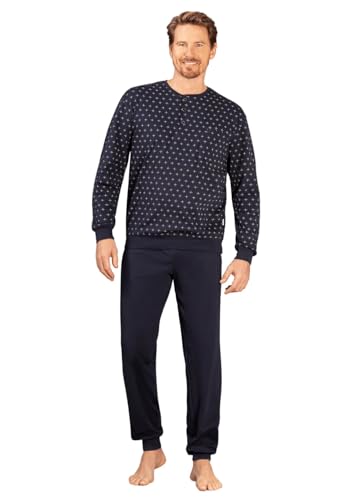 hajo - Herren Schlafanzug mit Bündchen - Premium Cotton Interlock, Marine, 50 von hajo