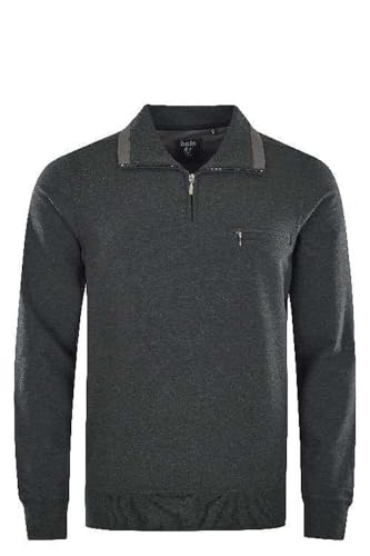 hajo Herren Sweatshirt Pullover Troyer 20023/7 Stay Fresh-Premiumqualität mit Elasthan Regular Fit (DE/NL/SE/PL, Alphanumerisch, XXL, Regular, Regular, Anthrazitmelange) von hajo