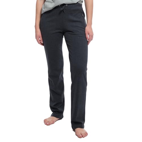 hajo Damen Jogginghose aus hochwertigem Baumwollmaterialmix - Kurzgrößen, antrazit Melange, Kurzgröße: 20 von hajo