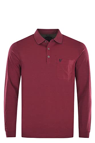 hajo Poloshirt Langarm Sweat Stay Fresh Art. 20091 strukturiert, Farbe wählbar, Farbe:Rot, Herren-Größe:58 von hajo