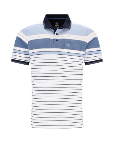 hajo Poloshirt in Pikee und Streifenmix in Stay Fresh-Qualität weiß 52 von hajo