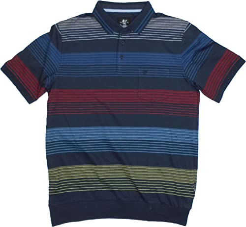 hajo Poloshirt mit Bündchen Kurzarm Shirt Stay Fresh 27327/B 609 Marine Streifen, Herren-Größe:54 von hajo