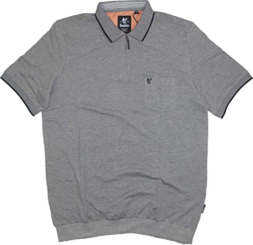 hajo Poloshirt mit Bündchen Kurzarm Shirt Stay Fresh 27356/B 100 grau meliert, Herren-Größe:54 von hajo