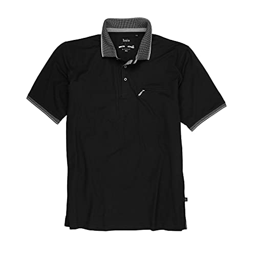 hajo Schwarzes Kurzarm Poloshirt Stay Fresh' in großen Größen bis 6XL für Herren, Größe:3XL von hajo