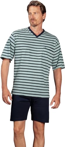 hajo Shorty 50050 509 Kurzarm 1/2 Arm Klima Light Mint/Marine gestreift, Herren-Größe:48 von hajo