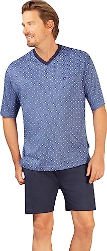 hajo Shorty 53607 624 Kurzarm Premium Cotton Tencel 1/2 Arm blau Gemustert, Herren-Größe:58 von hajo