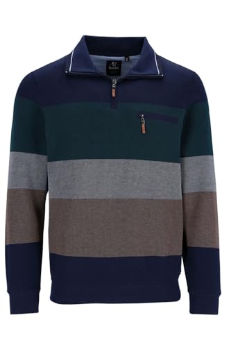 hajo Sweatshirt Langarm Sweat Bündchen 27610 609 Marine gestreift, Herren-Größe:58 von hajo