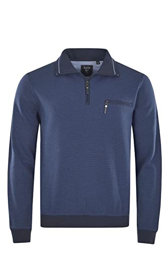 hajo Sweatshirt Langarm mit Reißverschluss Struktur Navy Größe X4L von hajo