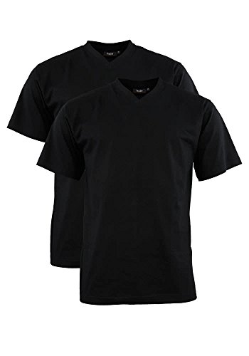 hajo T-Shirt V-Ausschnitt Doppelpack Baumwolle schwarz Größe X5L von hajo