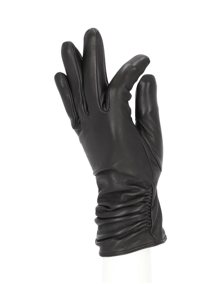 halsüberkopf Accessoires Lederhandschuhe Damenhandschuhe Leder mit Raffung von halsüberkopf Accessoires