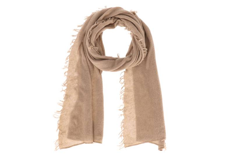 halsüberkopf Accessoires Modeschal Feiner Strickschal mit Fransenbordüre, mit Kaschmiranteil von halsüberkopf Accessoires