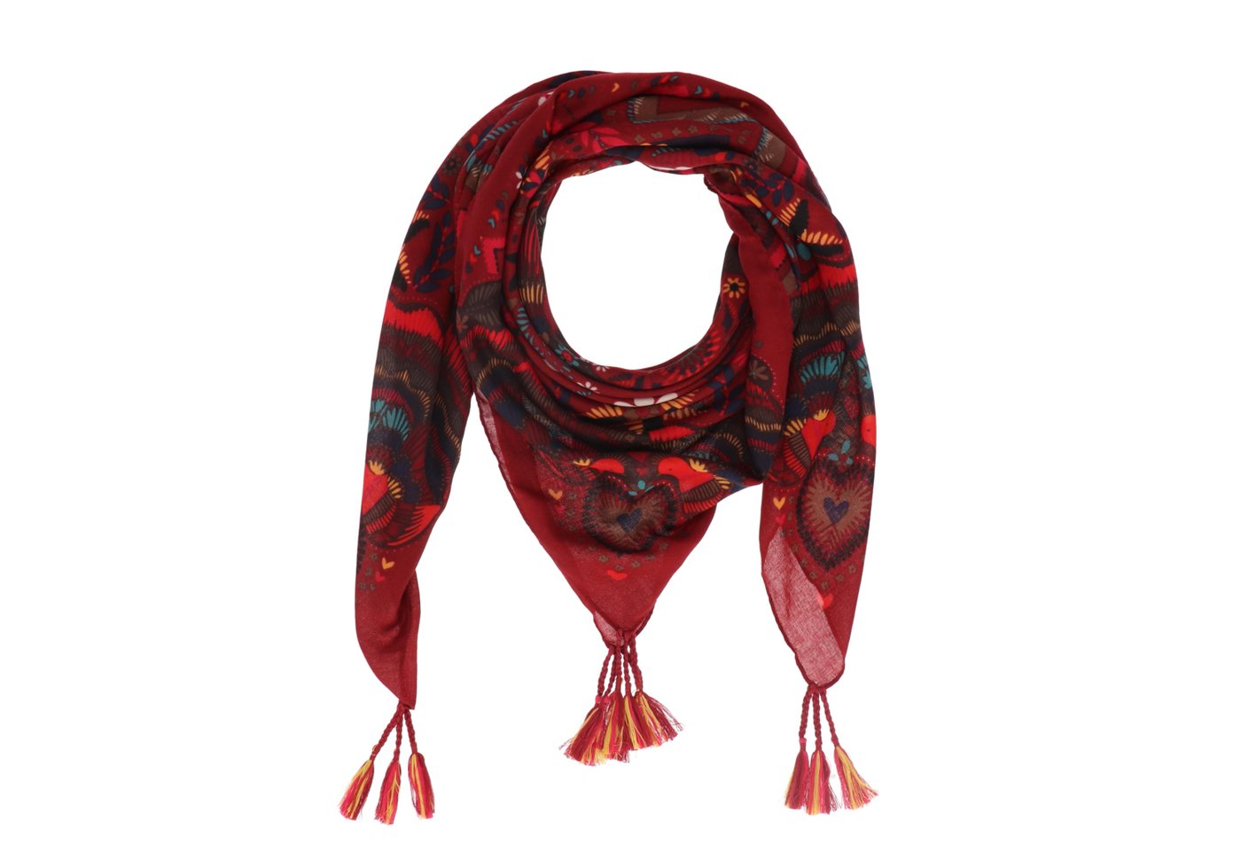 halsüberkopf Accessoires Modetuch Fantasy, mit folkloristischen Motiven und Tasseln von halsüberkopf Accessoires