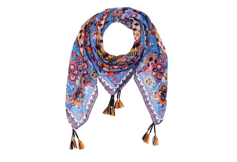 halsüberkopf Accessoires Modetuch Tuch Flower Patch, mit Tasseln von halsüberkopf Accessoires