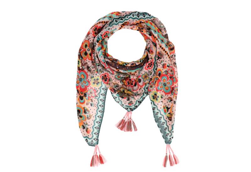 halsüberkopf Accessoires Modetuch Tuch Flower Patch, mit Tasseln von halsüberkopf Accessoires