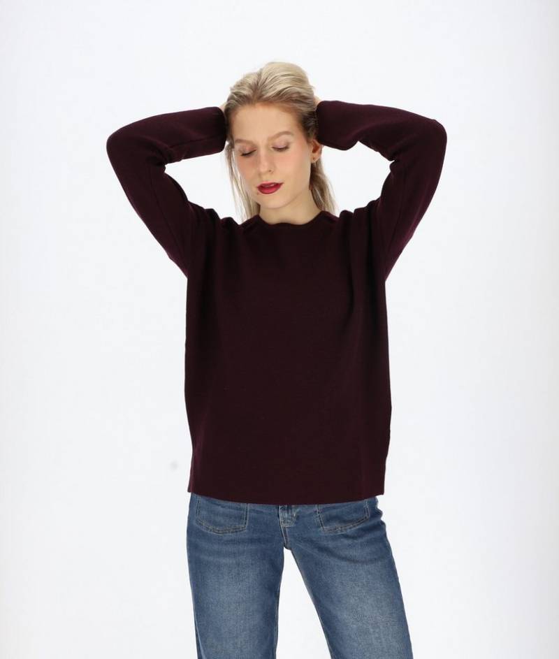 halsüberkopf Accessoires Strickpullover Feinstrick mit Rundhals aus Merinowolle von halsüberkopf Accessoires