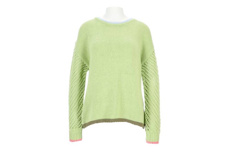 halsüberkopf Accessoires Strickpullover Pullover mit Netzoptik mit Akzentstreifen von halsüberkopf Accessoires